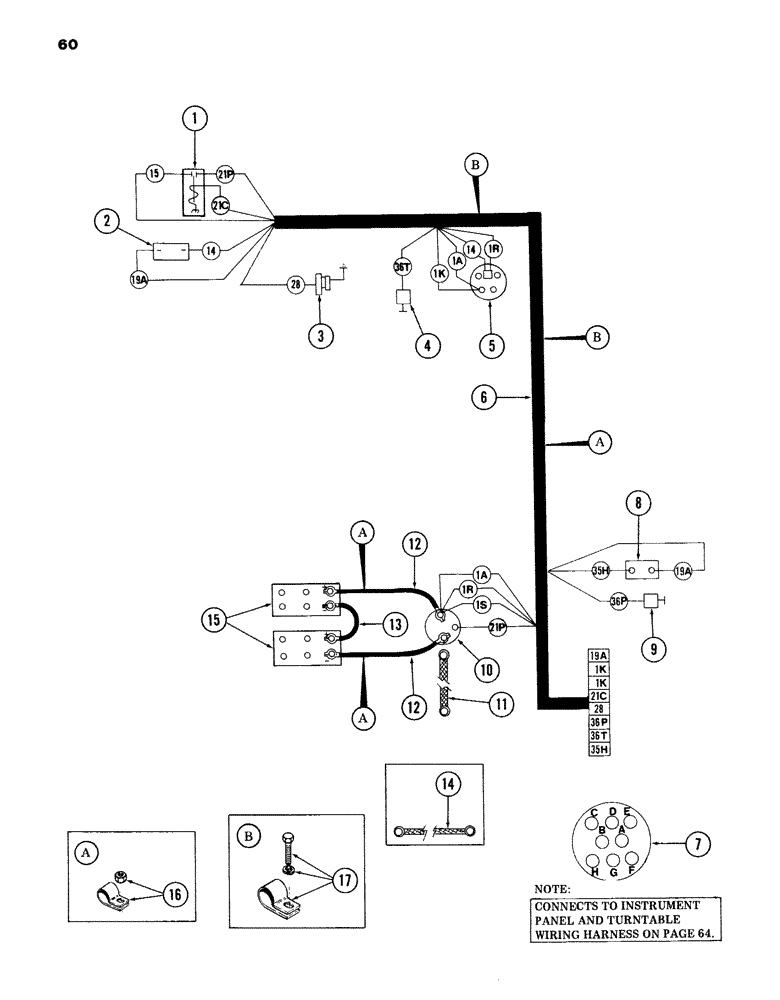 Схема запчастей Case 980B - (060) - ENGINE WIRING HARNESS, (USED ON UNITS WITH PIN 6204051 AND AFTER) (06) - ELECTRICAL SYSTEMS