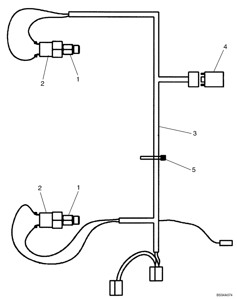 Схема запчастей Case 60XT - (04-35) - SPECIAL PARTS FOR ITALY - BRAKE LIGHT HARNESS (04) - ELECTRICAL SYSTEMS