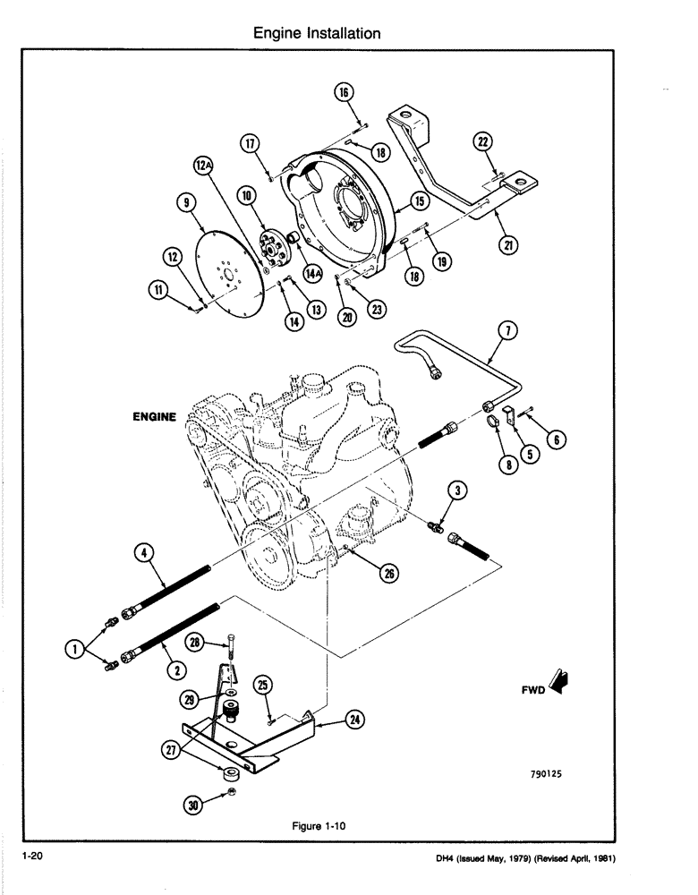 Схема запчастей Case DH4 - (1-20) - ENGINE INSTALLATION (10) - ENGINE