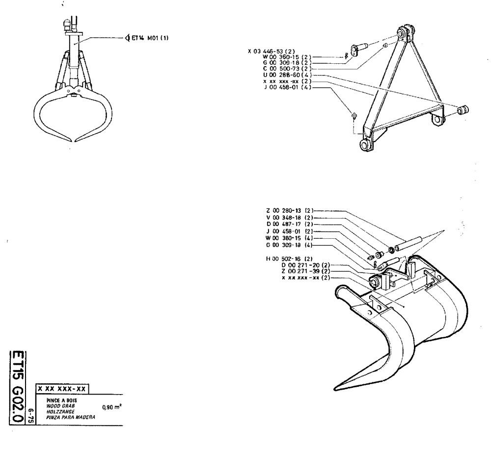 Схема запчастей Case TY45 - (ET15 G02.0) - WOOD GRAB - 0,90 M² (18) - ATTACHMENT ACCESSORIES