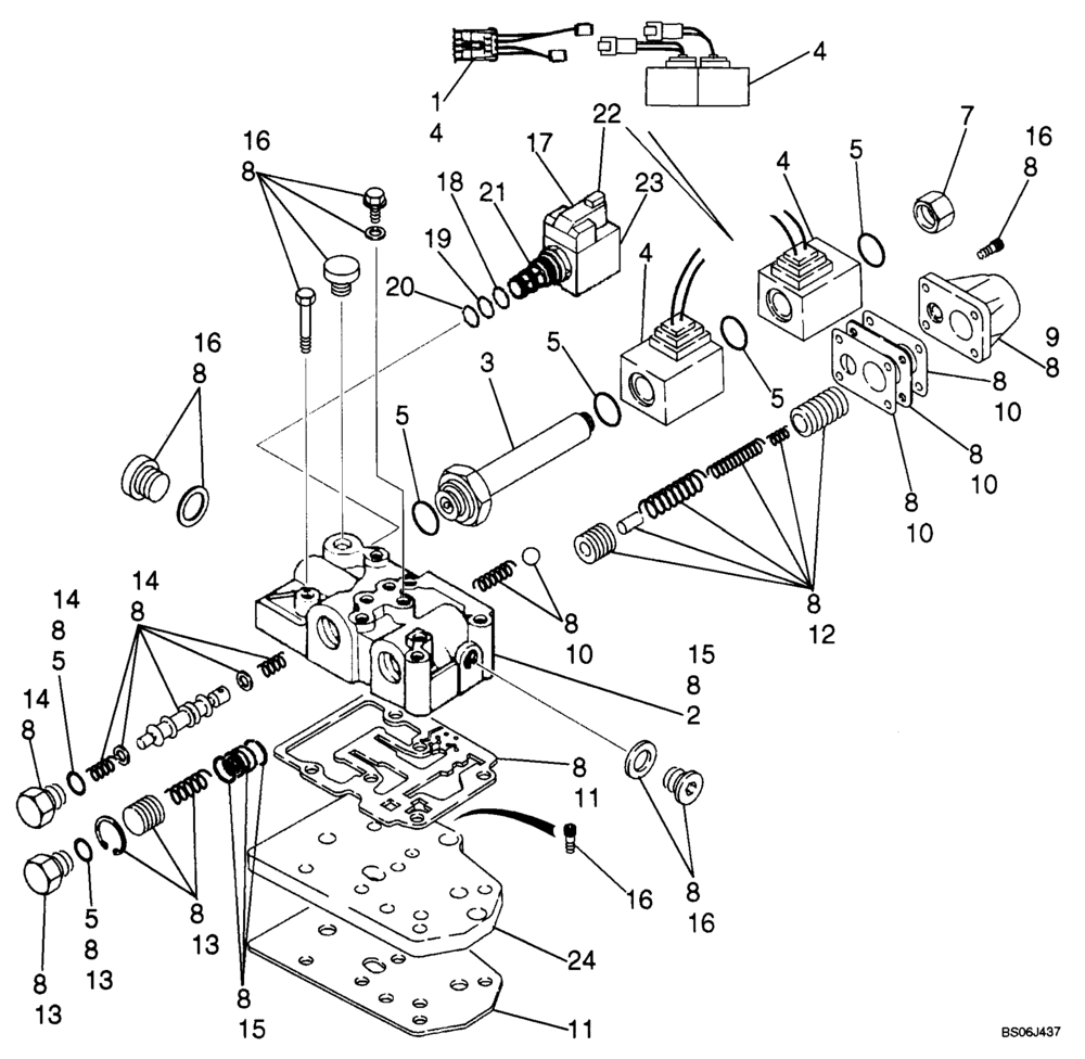 Схема запчастей Case 580SM - (21.134.01[01]) - TRANSMISSION, 2WD (580SM) - VALVE, CONTROL (21) - TRANSMISSION