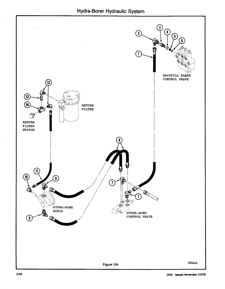 Схема запчастей Case DH5 - (208) - HYDRA-BORER HYDRAULIC SYSTEM (35) - HYDRAULIC SYSTEMS