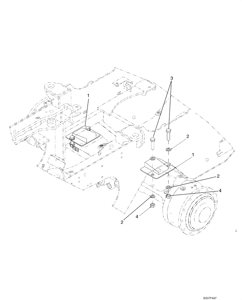 Схема запчастей Case 621E - (06-39) - AXLE, REAR - STOP (06) - POWER TRAIN