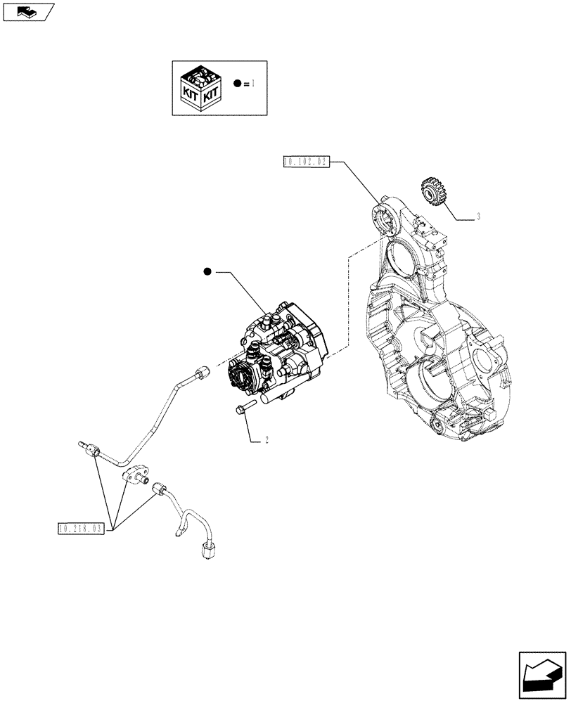 Схема запчастей Case F2CFE614A A013 - (10.218.AQ[01]) - INJECTION PUMP (504305623) (01) - ENGINE