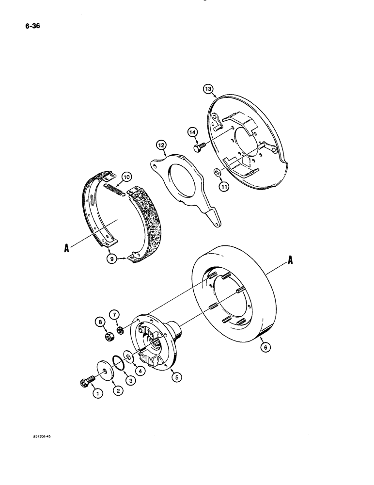 Схема запчастей Case W11B - (6-036) - FUNK TRANSMISSION, YOKE AND BRAKE (06) - POWER TRAIN