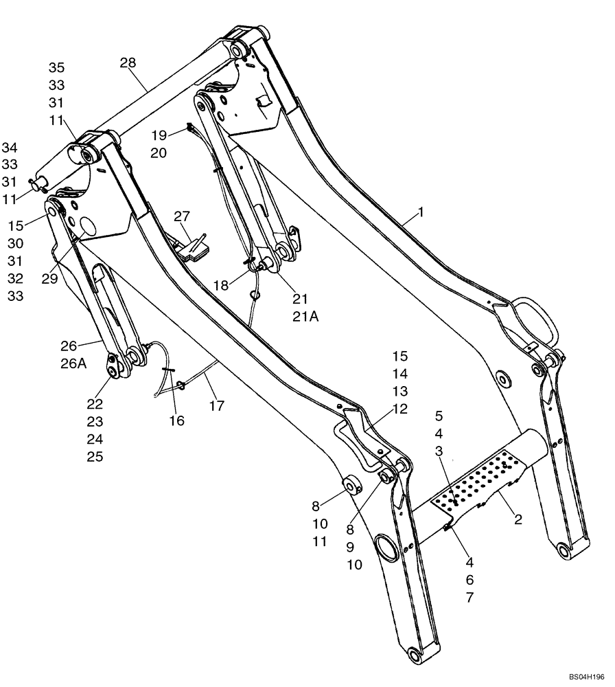 Схема запчастей Case 465 - (09-01) - FRAME - LOADER LIFT (09) - CHASSIS