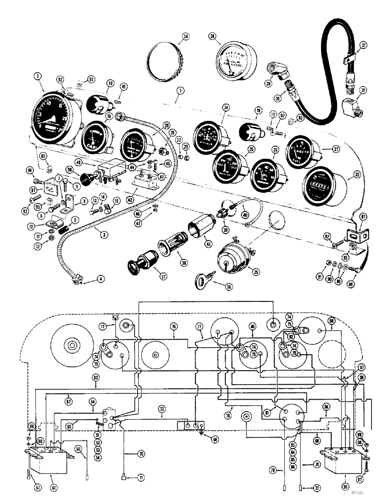 Схема запчастей Case W10B - (060) - INSTRUMENT PANEL, DIESEL ENGINE, USED WITH ALTERNATOR AND GENERATOR ELECTRICAL SYSTEM (04) - ELECTRICAL SYSTEMS