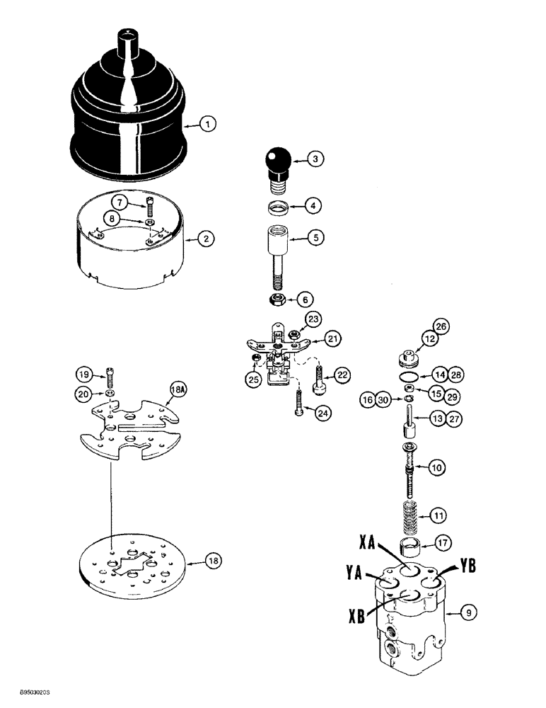 Схема запчастей Case 621B - (8-90) - AUXILIARY REMOTE CONTROL VALVE, 117919A1 (08) - HYDRAULICS