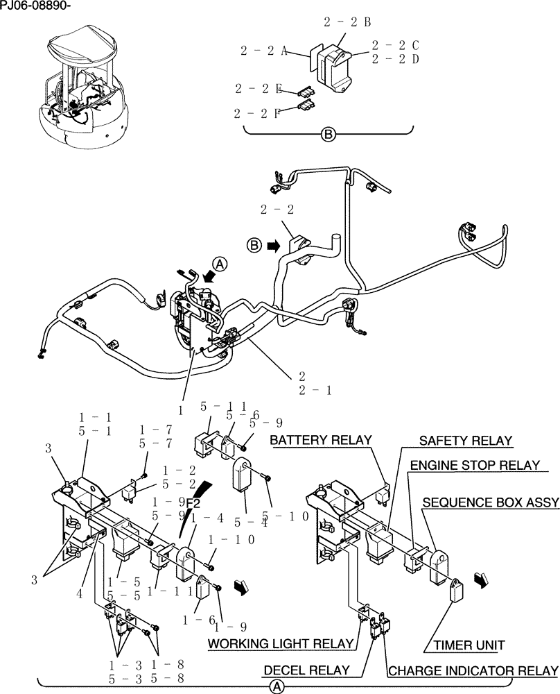 Схема запчастей Case CX50B - (327-01[1]) - RELAY ASSY (55) - ELECTRICAL SYSTEMS