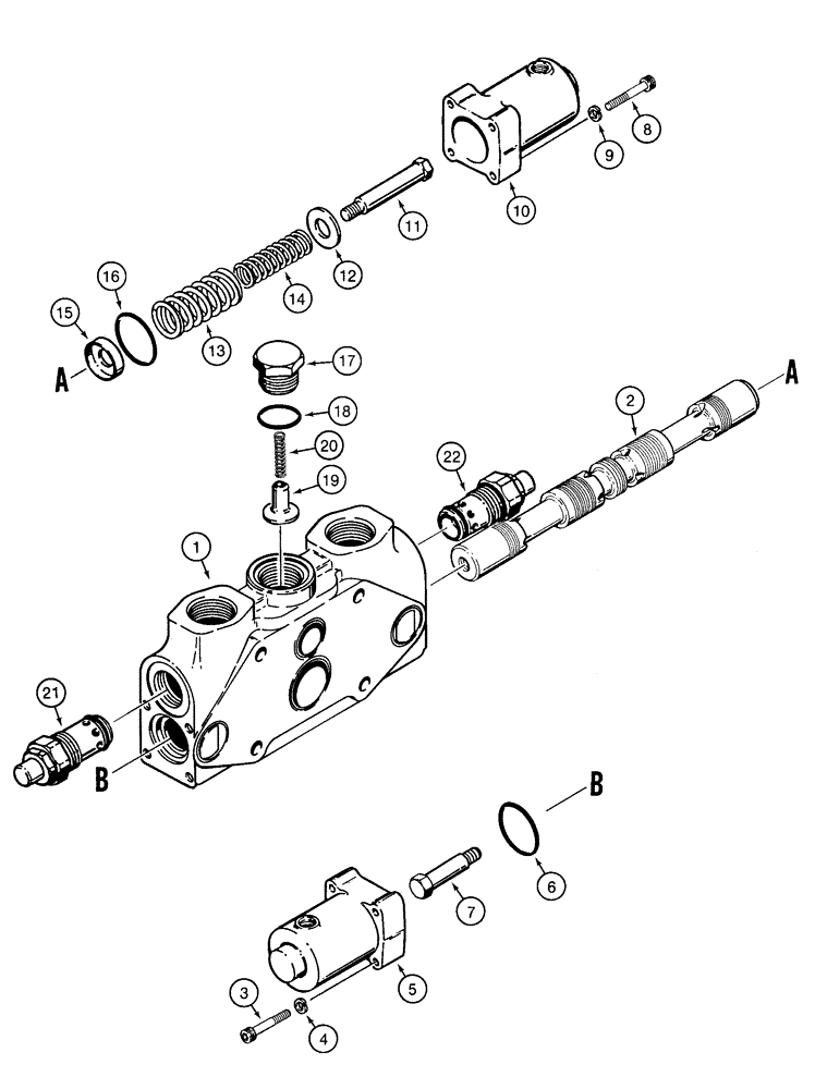 Схема запчастей Case 821C - (08-27) - VALVE SECTION LOADER BUCKET TILT (08) - HYDRAULICS