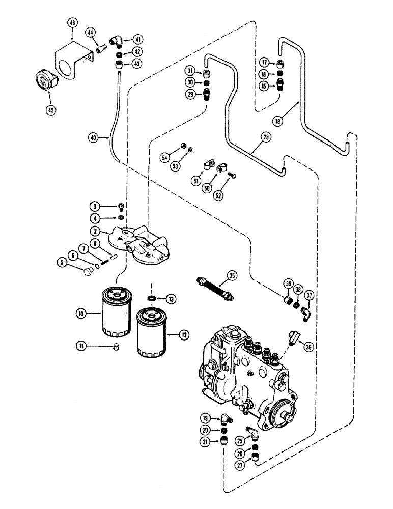 Схема запчастей Case W7 - (037A) - FUEL INJECTION FILTER SYSTEM, (301) DIESEL ENGINE, 2 STAGE FILTERING SYSTEM (03) - FUEL SYSTEM