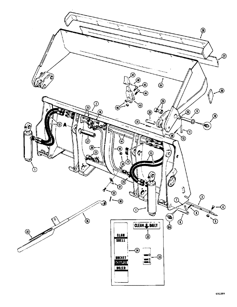 Схема запчастей Case W7 - (250) - DROTT 4-IN-1 BUCKET, BUCKET TEETH (OPTIONAL) (09) - CHASSIS