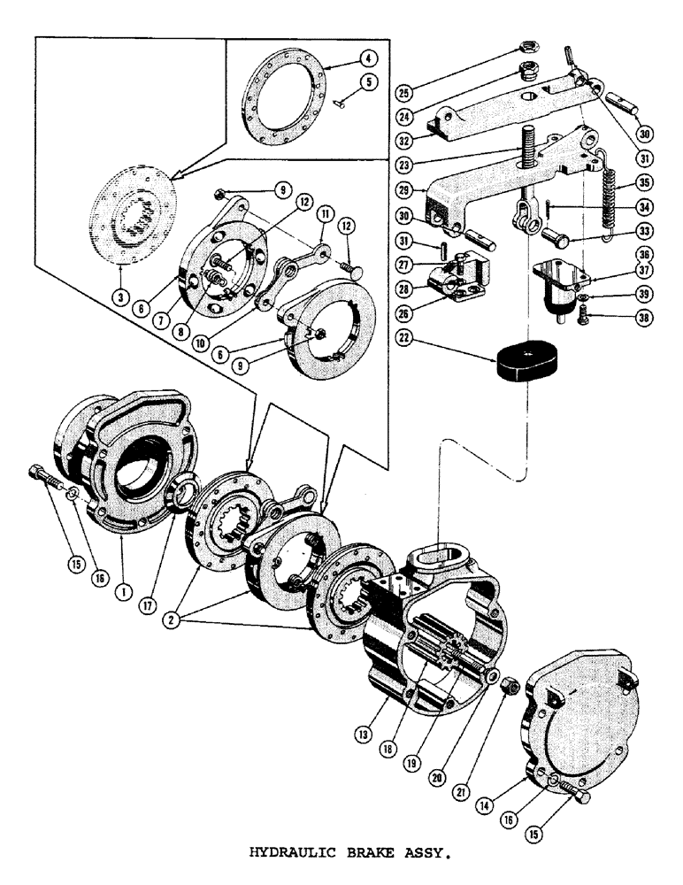 Схема запчастей Case 1000C - (112) - HYDRAULIC BRAKE ASSEMBLY, USED FROM SERIAL NUMBER 7101201 (04) - UNDERCARRIAGE