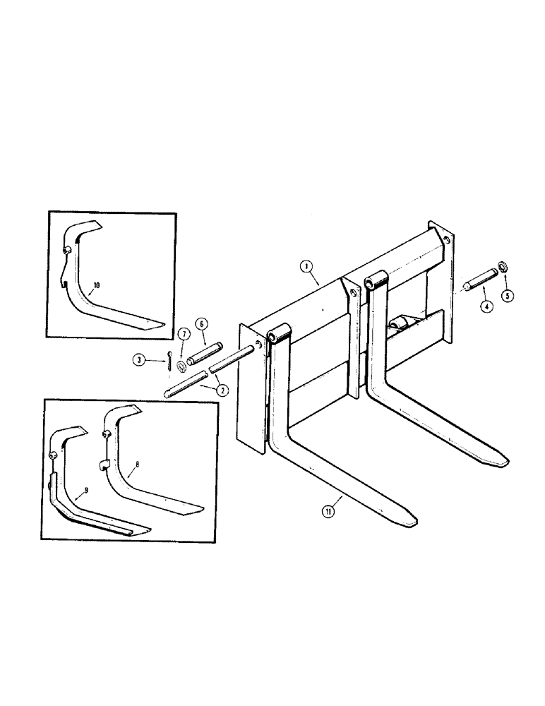 Схема запчастей Case 310G - (204) - LOGGING AND PALLET FORKS (05) - UPPERSTRUCTURE CHASSIS