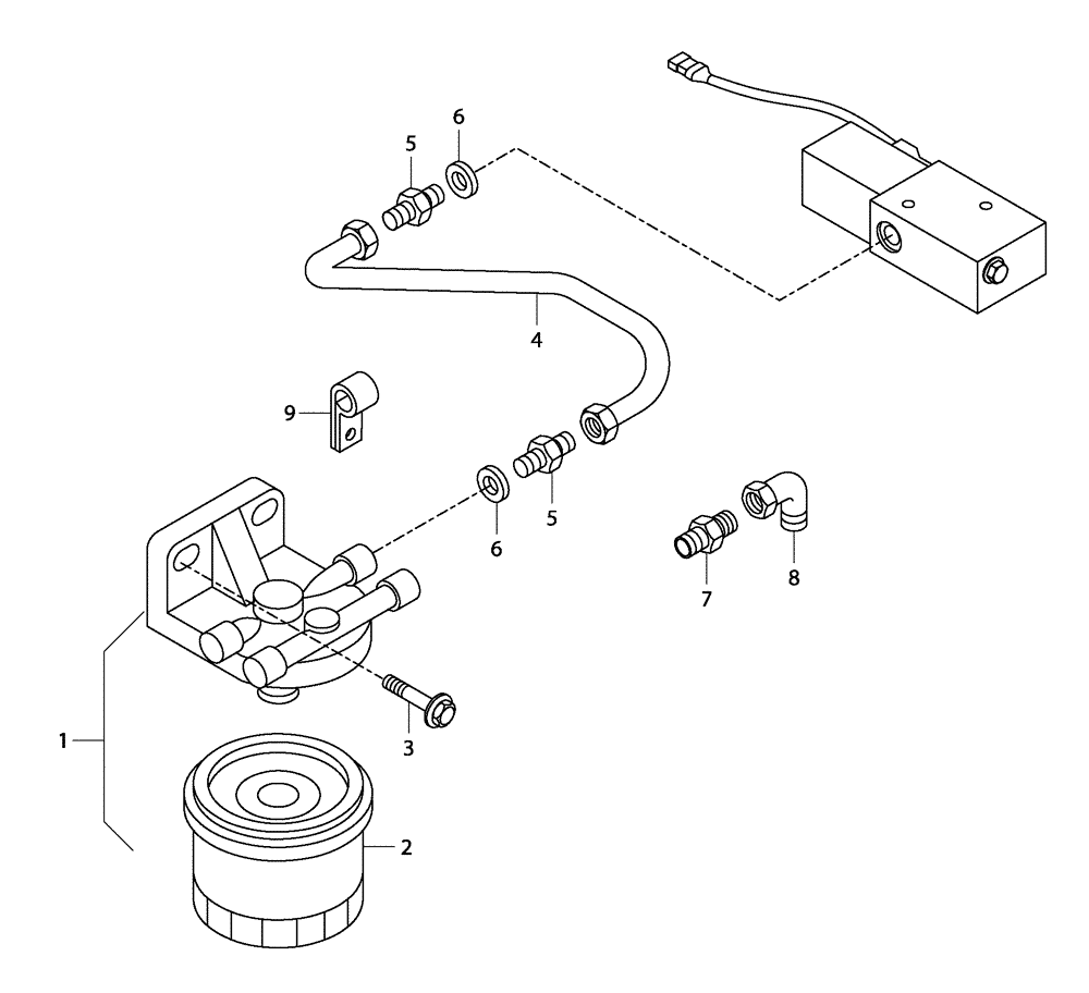 Схема запчастей Case 327B - (01A01000294[001]) - FILTER INSTAL, TURBOCHARGER (87319233) (01) - ENGINE