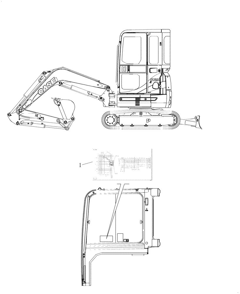 Схема запчастей Case CX31B - (5.0088[13]) - DECALS (SAFETY VALVE) - 747936070 (90) - PLATFORM, CAB, BODYWORK AND DECALS