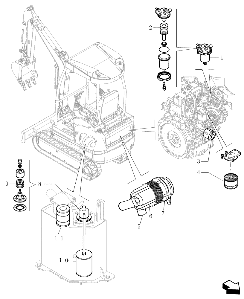 Схема запчастей Case CX20B - (0.000[00]) - MAINTENANCE PARTS (05) - SERVICE & MAINTENANCE