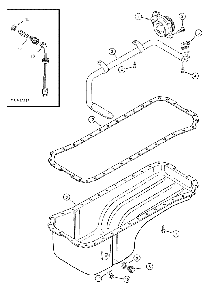 Схема запчастей Case 850H - (02-13) - OIL PUMP, PAN - HEATER, 6T-590 EMISSIONS CERTIFIED ENGINE (02) - ENGINE