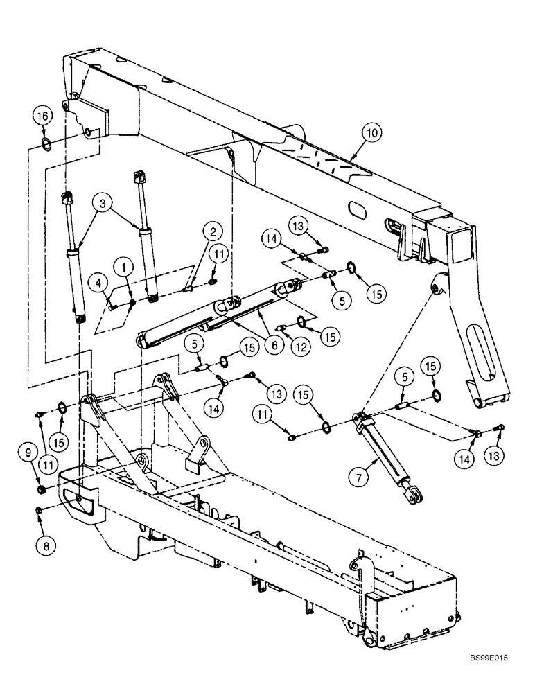 Схема запчастей Case 688G - (9-28A) - BOOM ASSEMBLY & CYLINDERS (BSN 688G JFE0003613) (09) - CHASSIS/ATTACHMENTS