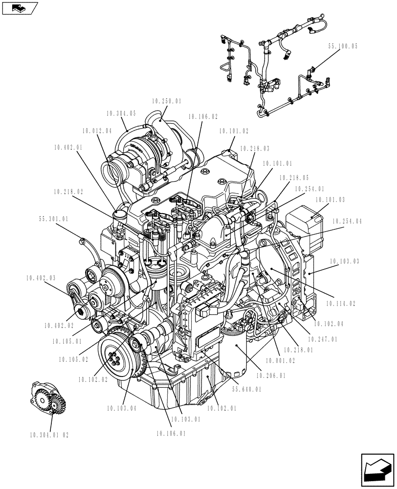 Схема запчастей Case F4HFE413J A003 - (10.000.01[01]) - ENGINE (84371228) (10) - ENGINE