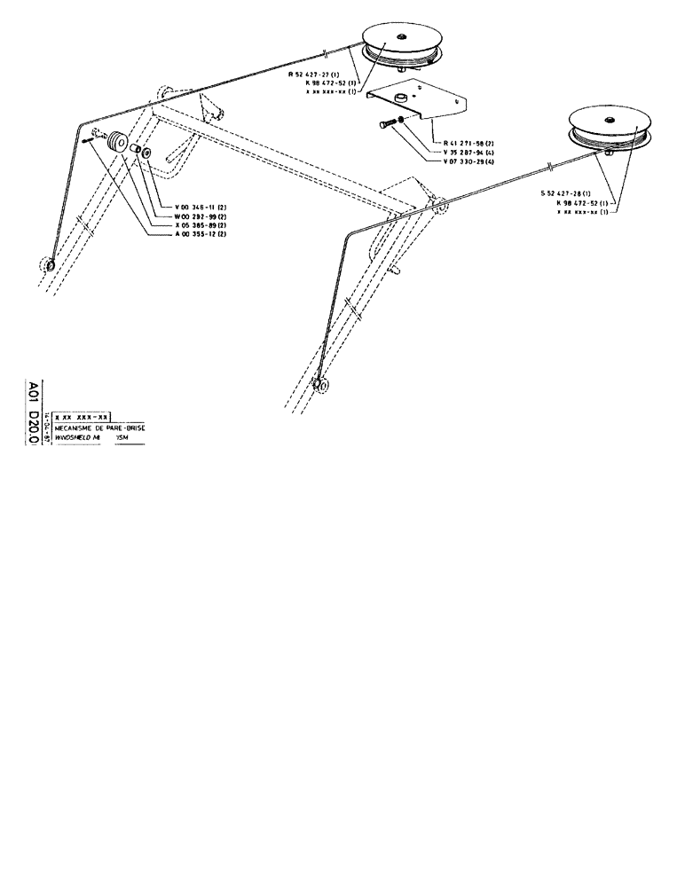 Схема запчастей Case 90BCL - (027) - WINDSHIELD MECHANISM (05) - UPPERSTRUCTURE CHASSIS