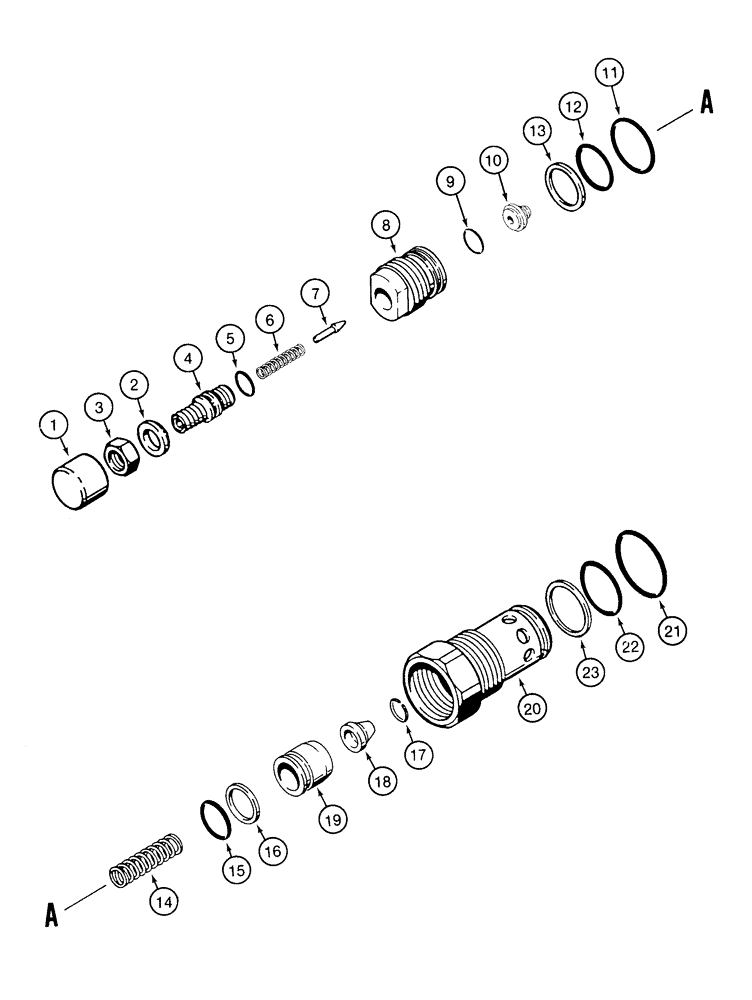 Схема запчастей Case 621C - (08-032[A]) - VALVE ASSY RELIEF, CIRCUIT (08) - HYDRAULICS