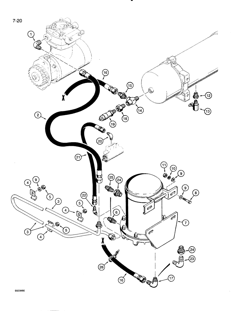 Схема запчастей Case 821 - (7-020) - AIR DRYER SYSTEM (07) - BRAKES