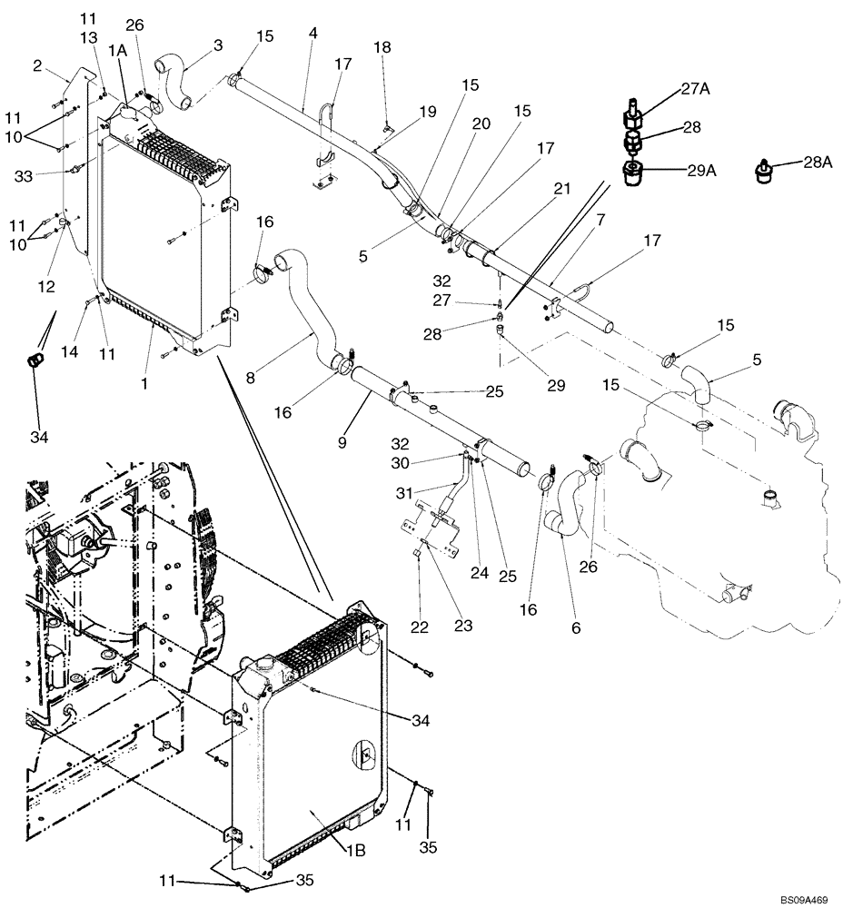 Схема запчастей Case 621E - (02-02) - RADIATOR - HOSES AND TUBES (02) - ENGINE