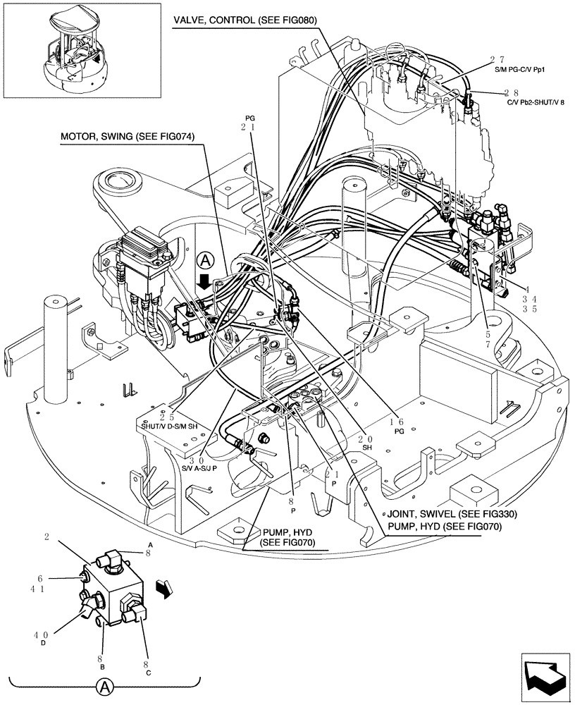 Схема запчастей Case CX31B - (160-18[1]) - CONTROL LINES (35) - HYDRAULIC SYSTEMS