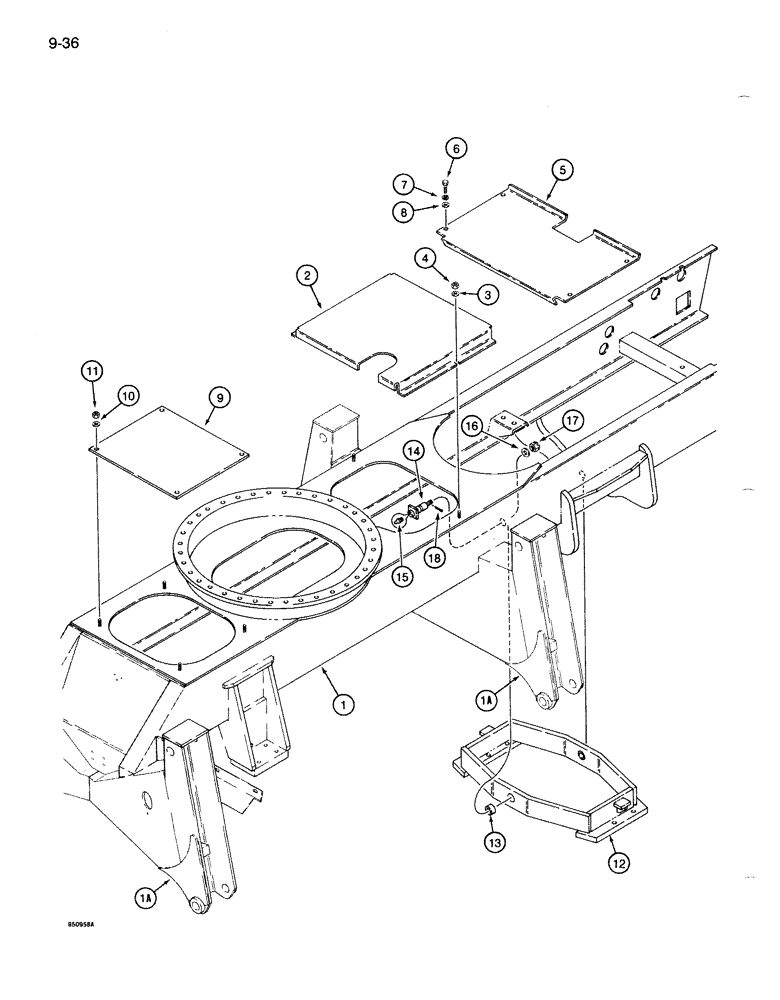 Схема запчастей Case 1086B - (9-036) - MAIN FRAME (09) - CHASSIS