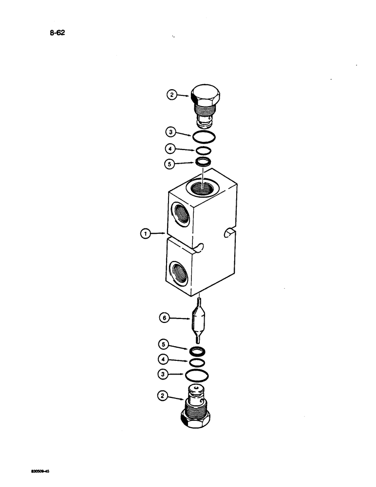 Схема запчастей Case 1187C - (8-62) - LEVELER CHECK VALVE (08) - HYDRAULICS