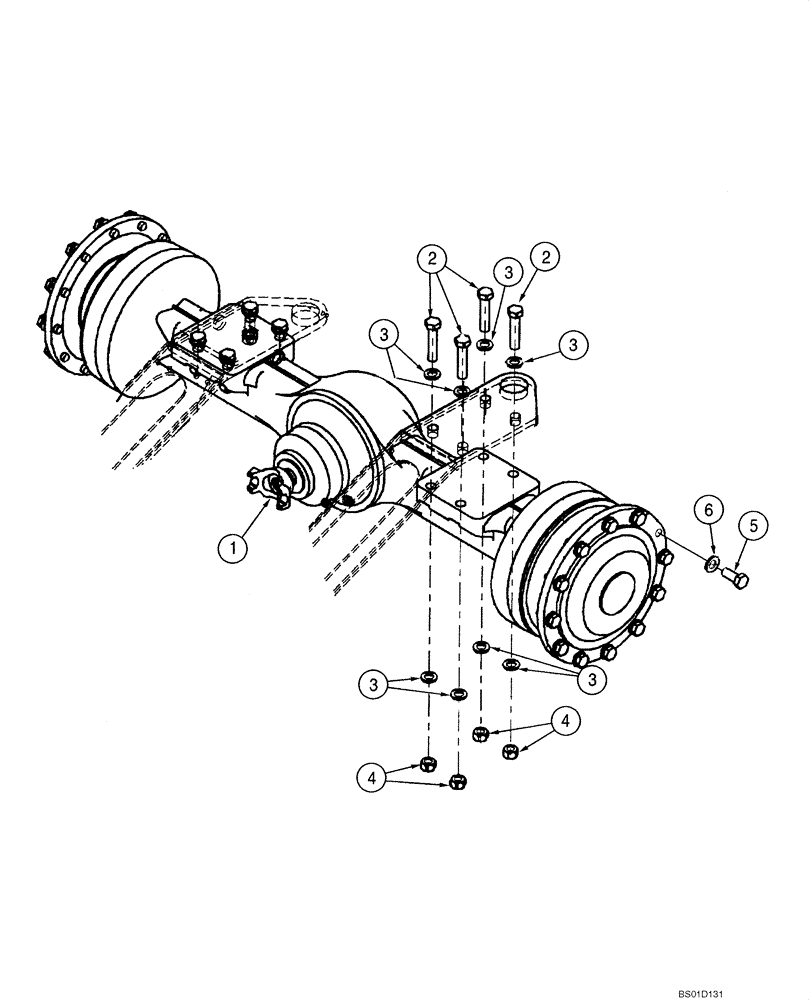 Схема запчастей Case 521D - (06-22) - AXLE, FRONT - MOUNTING (06) - POWER TRAIN