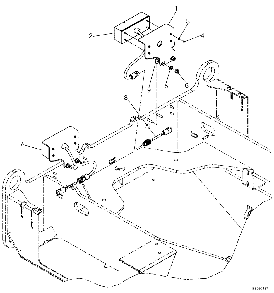 Схема запчастей Case 621D - (04-23A) - MOUNTING - LAMPS, REAR COMBINATION (04) - ELECTRICAL SYSTEMS