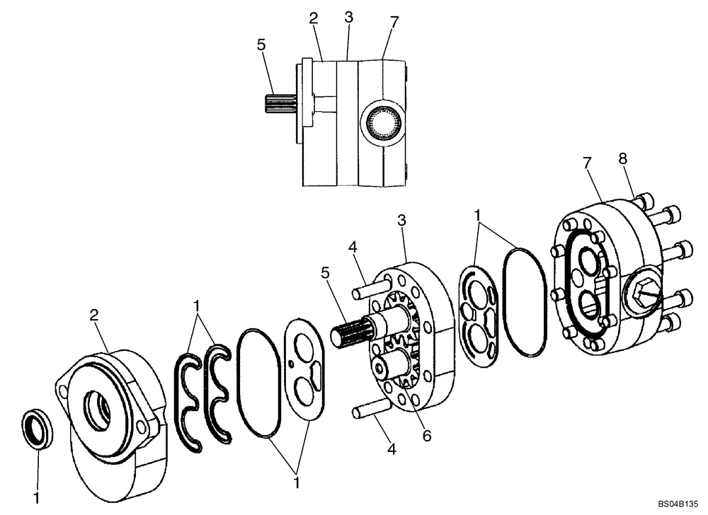 Схема запчастей Case 450CT - (06-35) - PUMP, GEAR (HIGH FLOW) (06) - POWER TRAIN