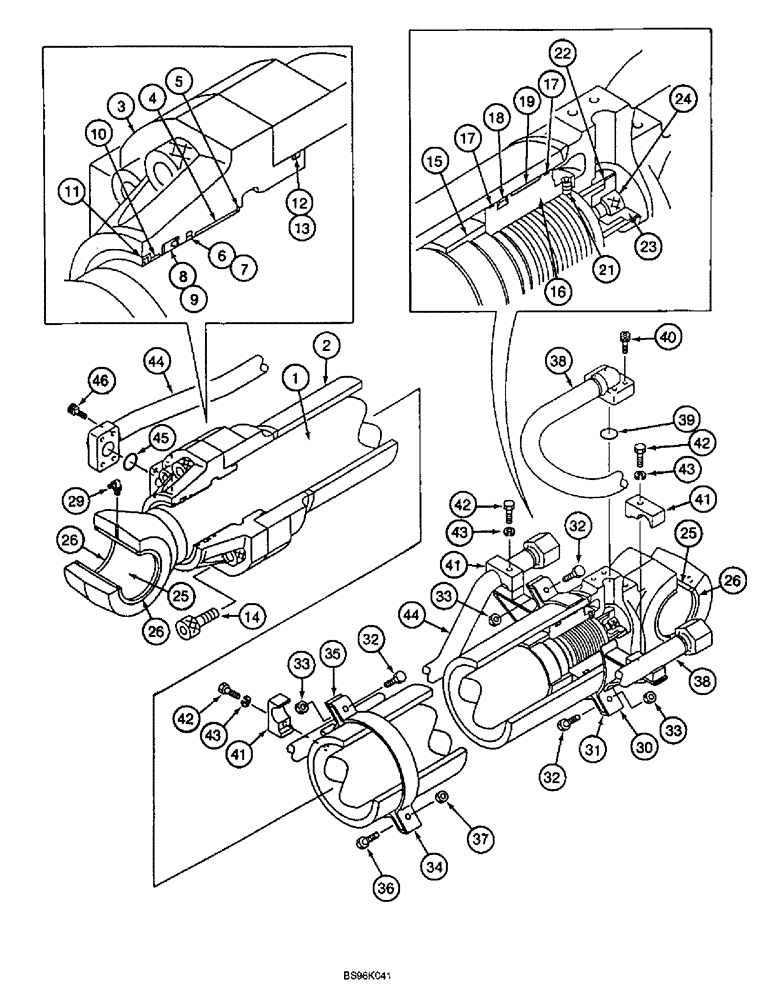 Схема запчастей Case 9060B - (8-142) - ARM CYLINDER (08) - HYDRAULICS