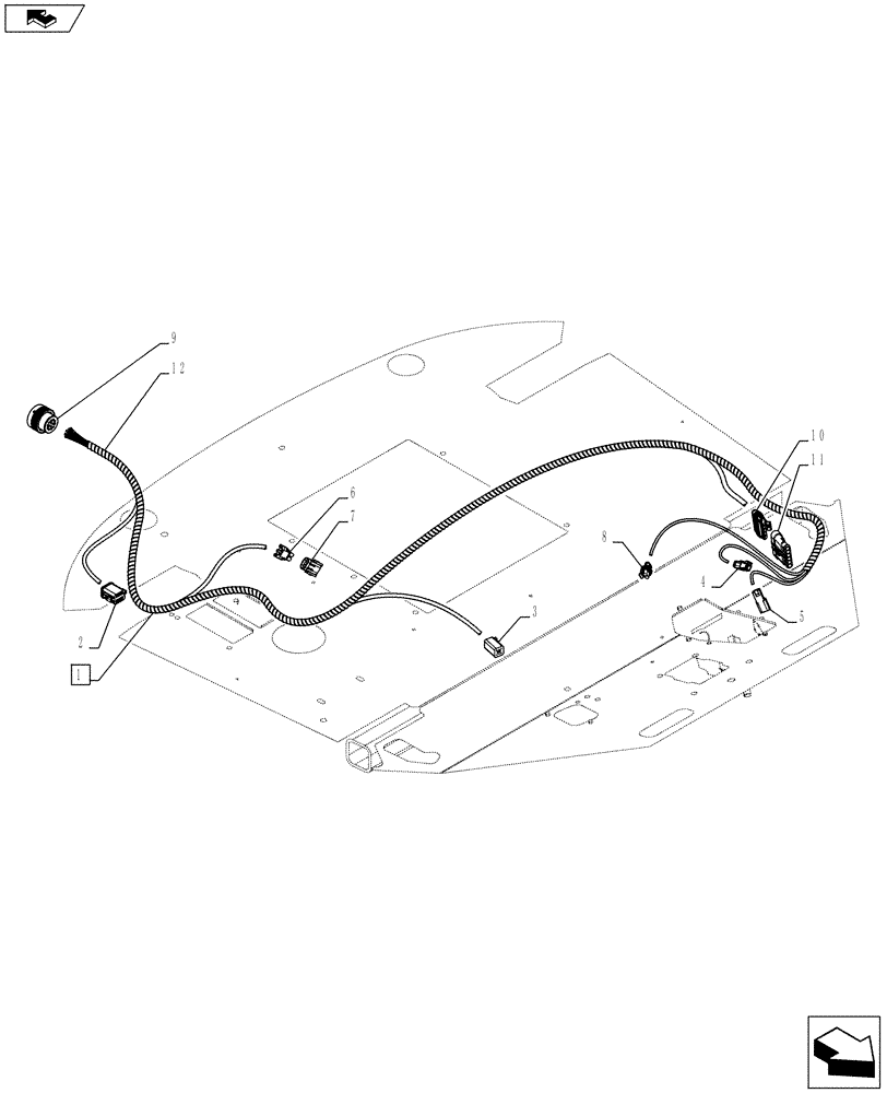 Схема запчастей Case 1021F - (55.100.19) - HARNESS, CAB BOTTOM (55) - ELECTRICAL SYSTEMS