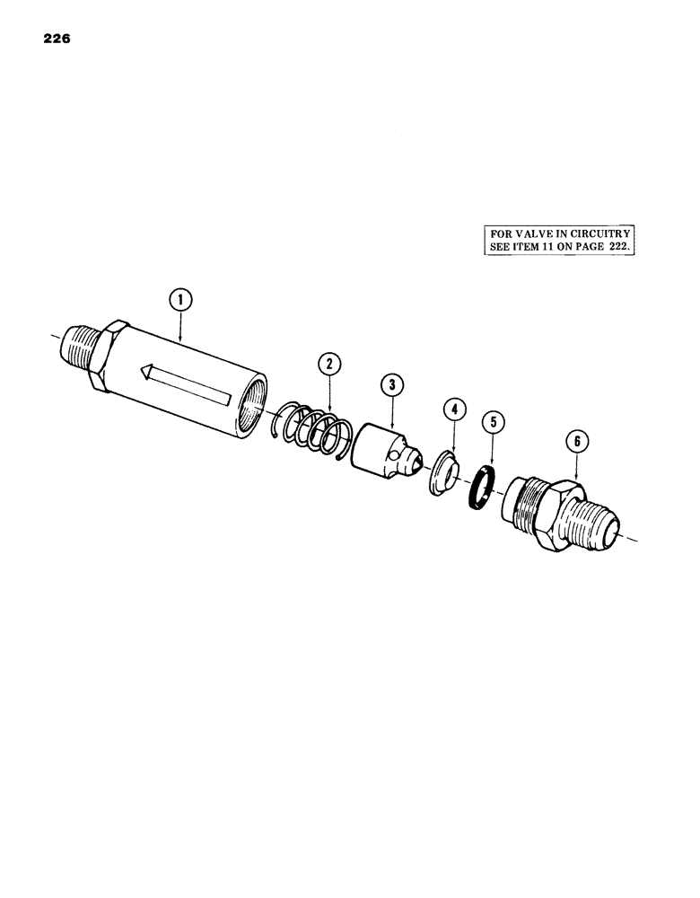 Схема запчастей Case 980B - (226) - CHECK VALVE, (USED ON UNITS PRIOR TO PIN 6204051) (04) - UNDERCARRIAGE