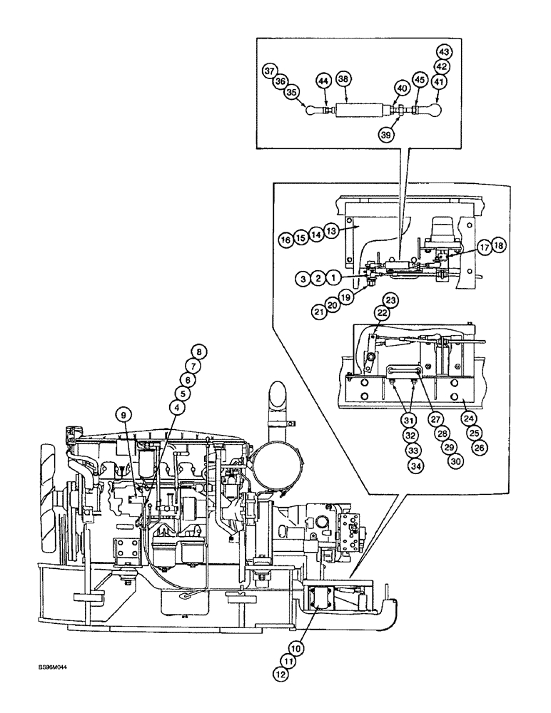 Схема запчастей Case 9060B - (3-6) - THROTTLE AND FUEL SHUTOFF CONTROLS (03) - FUEL SYSTEM