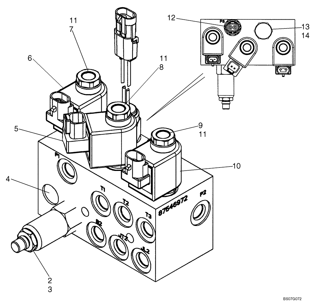 Схема запчастей Case 465 - (06-07B) - HYDROSTATICS, MULTI VALVE ASSEMBLY, TWO SPEED (06) - POWER TRAIN