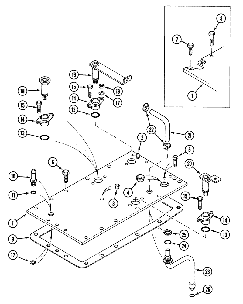 Схема запчастей Case 380B - (6-08) - CLUTCH HOUSING - TOP COVER (06) - POWER TRAIN