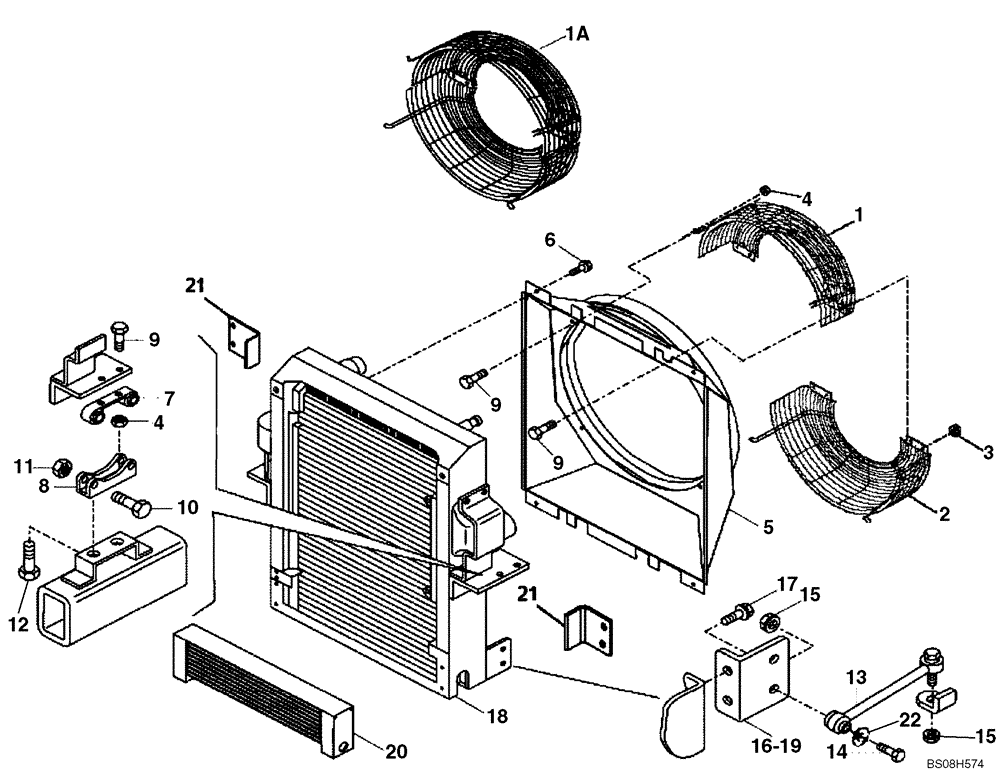 Схема запчастей Case 327B - (04A00000672[001]) - RADIATOR (87556607) (01) - ENGINE