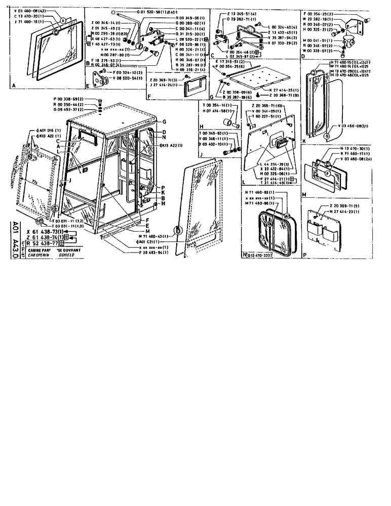 Схема запчастей Case 90BCL - (001) - CAB OPENING WINDSHIELD (05) - UPPERSTRUCTURE CHASSIS