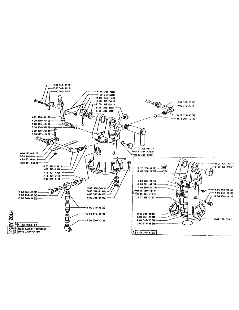 Схема запчастей Case 160CL - (238) - SWIVEL JOINT PIVOT (07) - HYDRAULIC SYSTEM