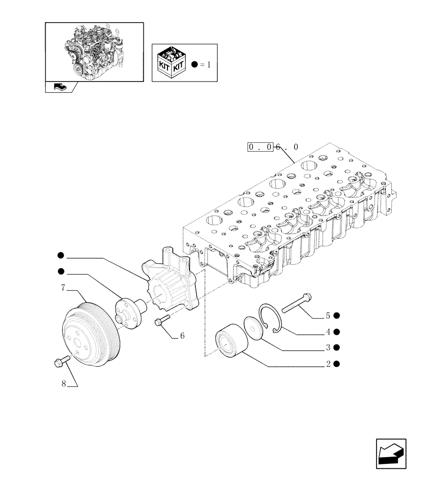 Схема запчастей Case 21E - (0.34.9) - BELT PULLEY DRIVE & COVER (01) - ENGINE