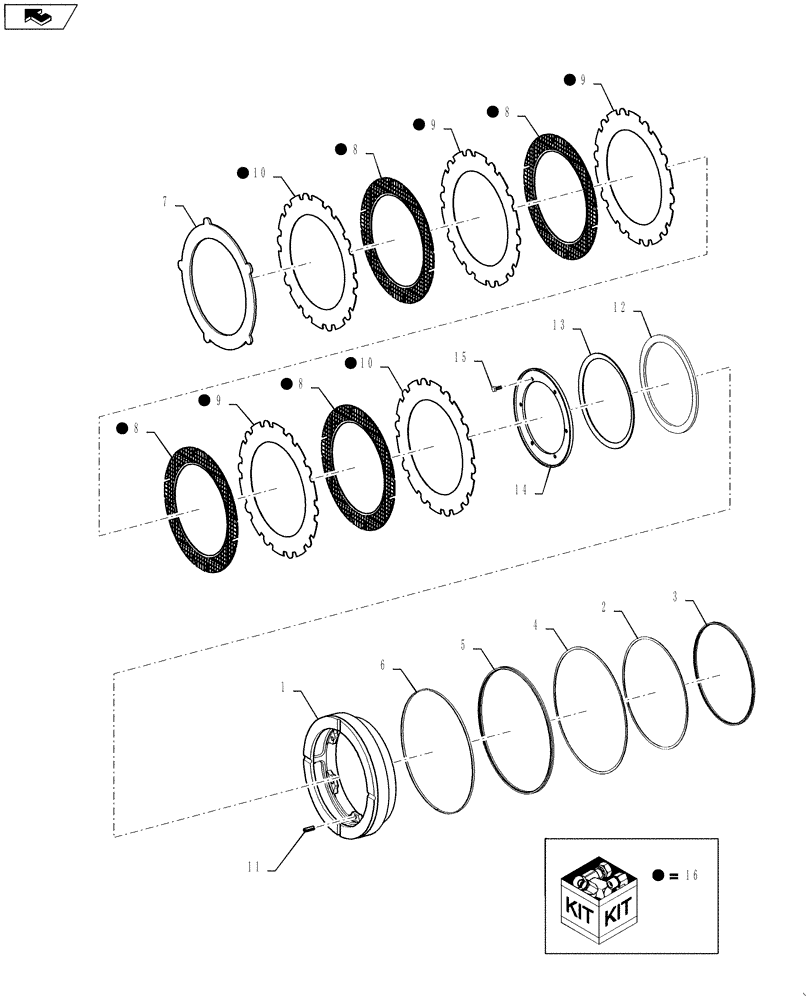 Схема запчастей Case 621F - (27.100.06) - REAR AXLE BRAKE LIMITED SLIP (27) - REAR AXLE SYSTEM