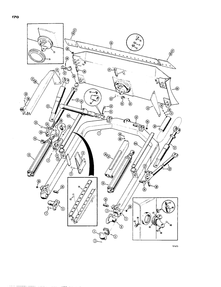 Схема запчастей Case 850 - (170) - POWER ANGLE-TILT DOZER (MECHANICAL PARTS) (05) - UPPERSTRUCTURE CHASSIS