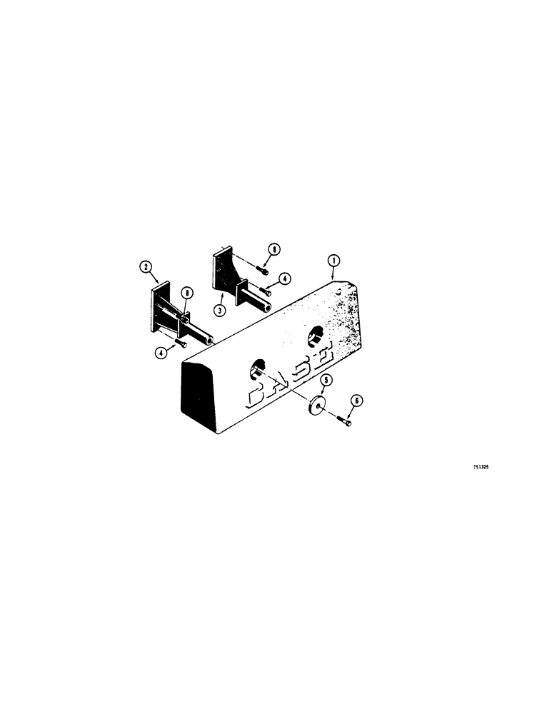 Схема запчастей Case 450 - (222[1]) - REAR COUNTERWEIGHT WITHOUT REAR MOUNTED EQUIPMENT (05) - UPPERSTRUCTURE CHASSIS