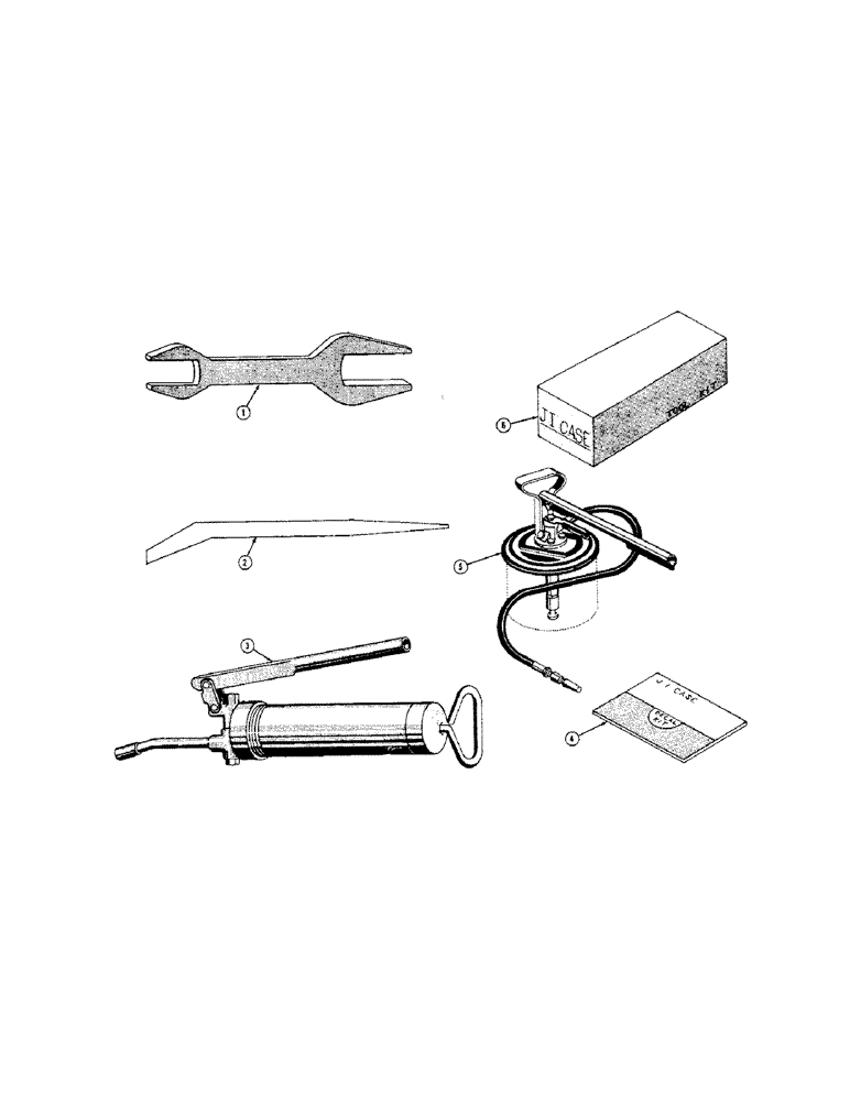 Схема запчастей Case 520 - (090[1]) - TOOLS, GREASE GUN, AND DECALS (04) - UNDERCARRIAGE