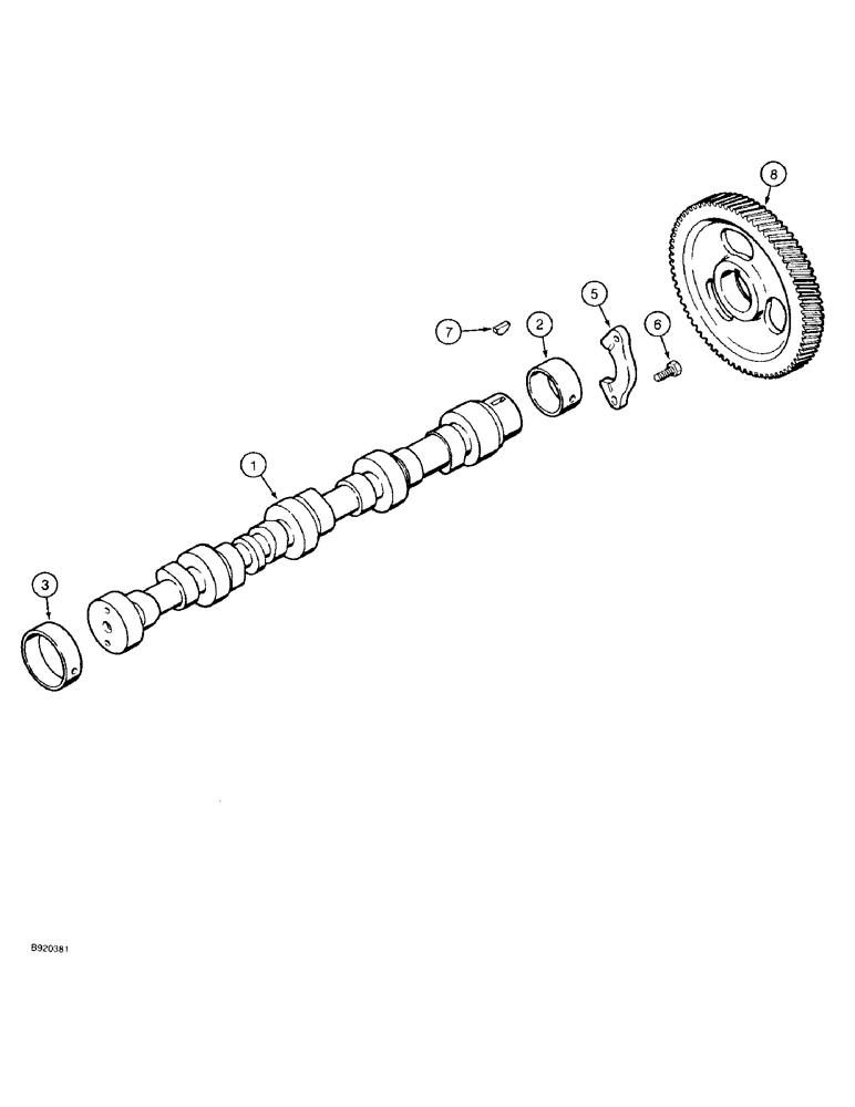 Схема запчастей Case 580SK - (2-38) - CAMSHAFT, 4-390 ENGINE, 4T-390 ENGINE (02) - ENGINE