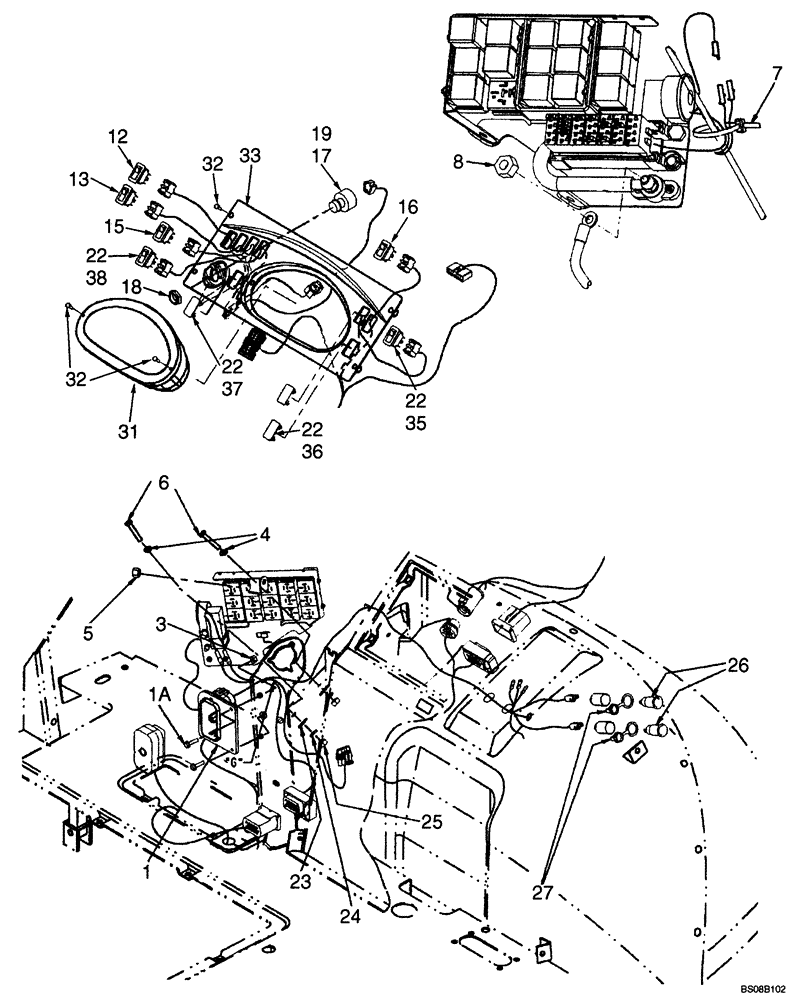 Схема запчастей Case 570MXT - (04-09) - HARNESS, SIDE CONSOLE - SWITCHES (04) - ELECTRICAL SYSTEMS